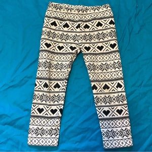 Old Navy 3T fair isle style black and white toddler leggings